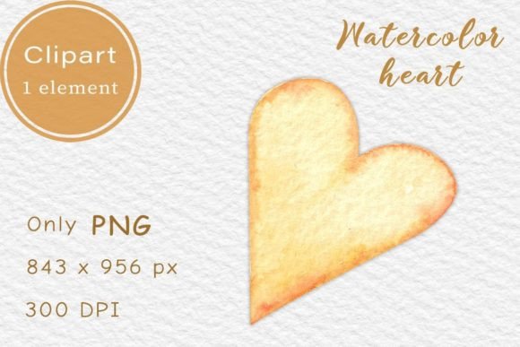 Boho Watercolor Heart Clipart PNG for Creative Projects