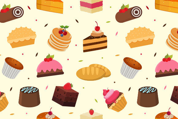 Cakes Seamless Pattern Illustration for Creative Projects