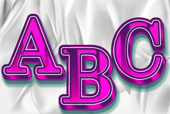 Color Purple Bold Alphabet Letter Number
