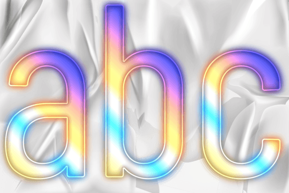 Colorful Rainbow Letters Numbers Effect for Design