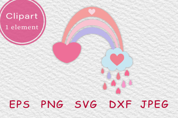 Cute Valentine's Pink Heart Rainbow