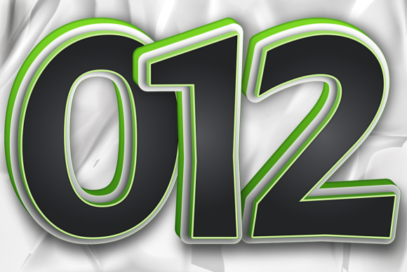 Design Number Image Bold Green White