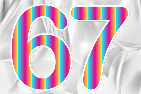 Design Numbers Color Gradient Hologram