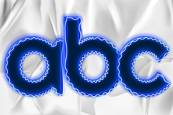 Electric Color Letters Numbers PNG Image