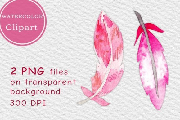 Elevating Digital Creativity with Pink Watercolor Feathers PNG Clipart