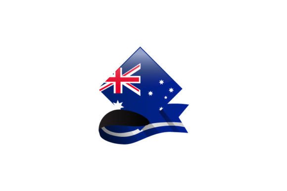 Geometric Flag Australia with Ribbon: A Versatile Design Element for Modern Projects