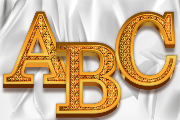 Golden Glitter Alphabet Letter Numbers