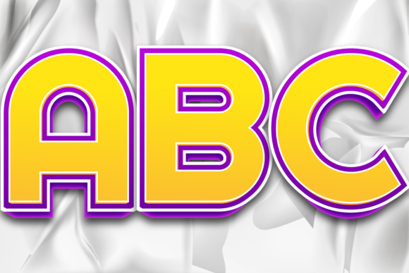 Letters Numbers PNG Color Purple Yellow