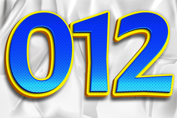 Numbers Images Design Color Blue Yellow