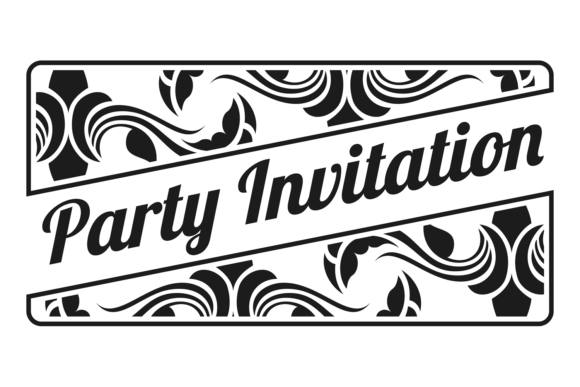 Party Invitation Card Front in Vintage D: A Design Asset Review