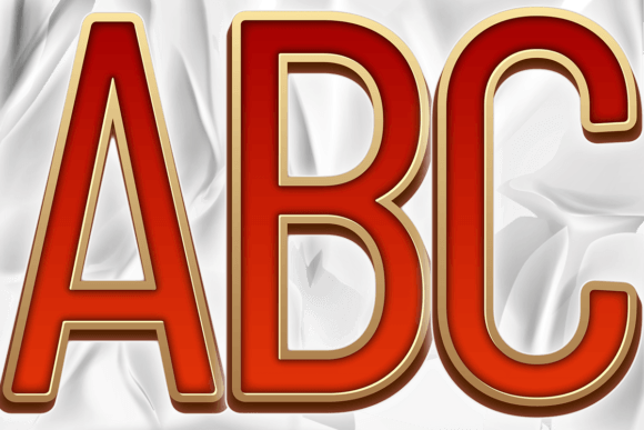Red Bronze Color PNG Letters Numbers