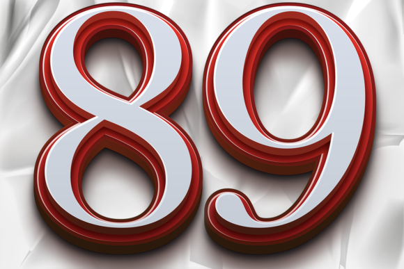 Red Shiny Numbers Design Vector Graphic