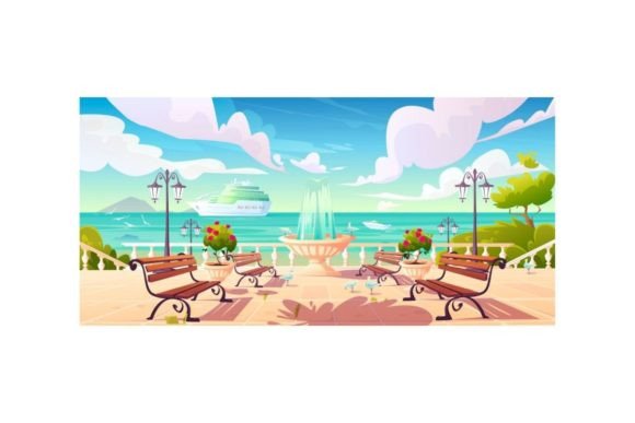 Summer Seafront with Cruise Ship and Powerboat in Ocean: A Comprehensive Evaluation