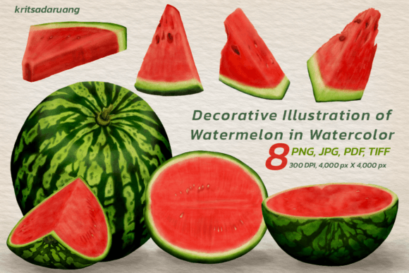 The Artistic Allure of Watermelon in Watercolor: A Complete Digital Collection for Creatives
