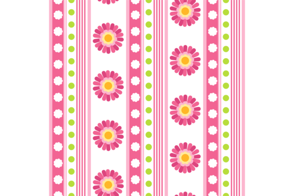 Vertical Stripe Flower Pattern. Decorati