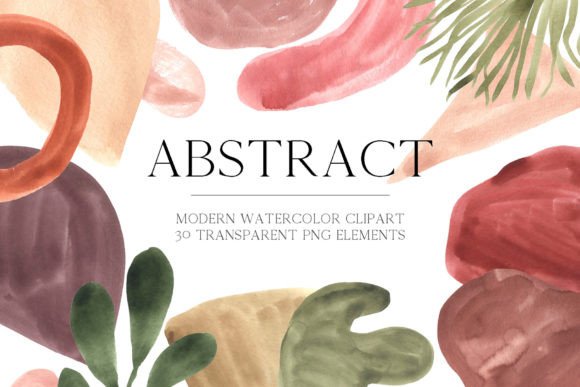 Watercolor Abstract Shapes Clipart
